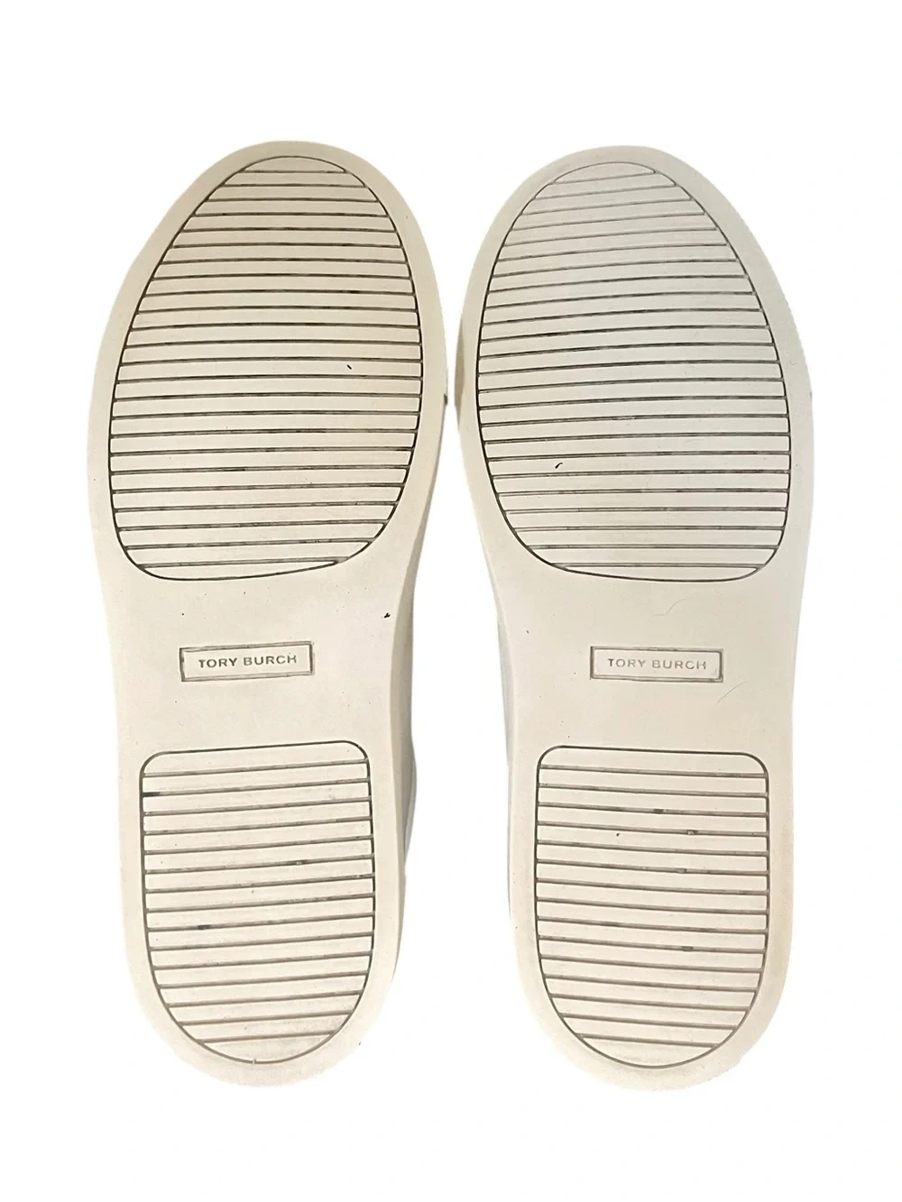Tory Burch White Leather Sneakers with Yellow Logo